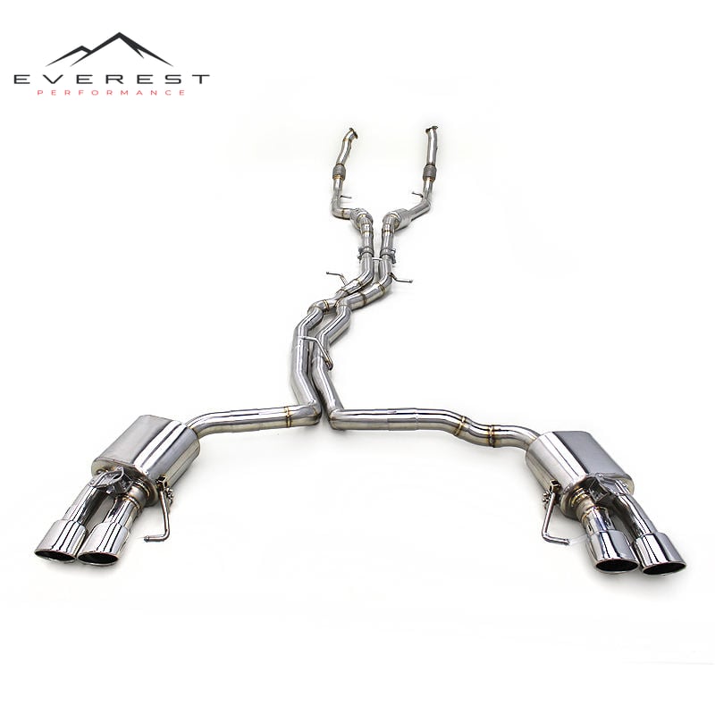 Auto Valve Catback Exhaust Pipes for Audi A8 D4/D5 2.5L/3.0T/4.0T 2011-2023 Muffler Catback Front Pipe Dual Resonator