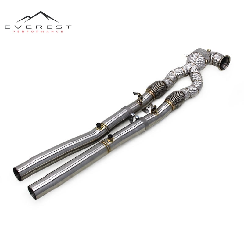 Exhaust System Header With Heat Shield for Audi RS3/TTRS 2.5T 2023-2024 Stainless Steel Catted Downpipe