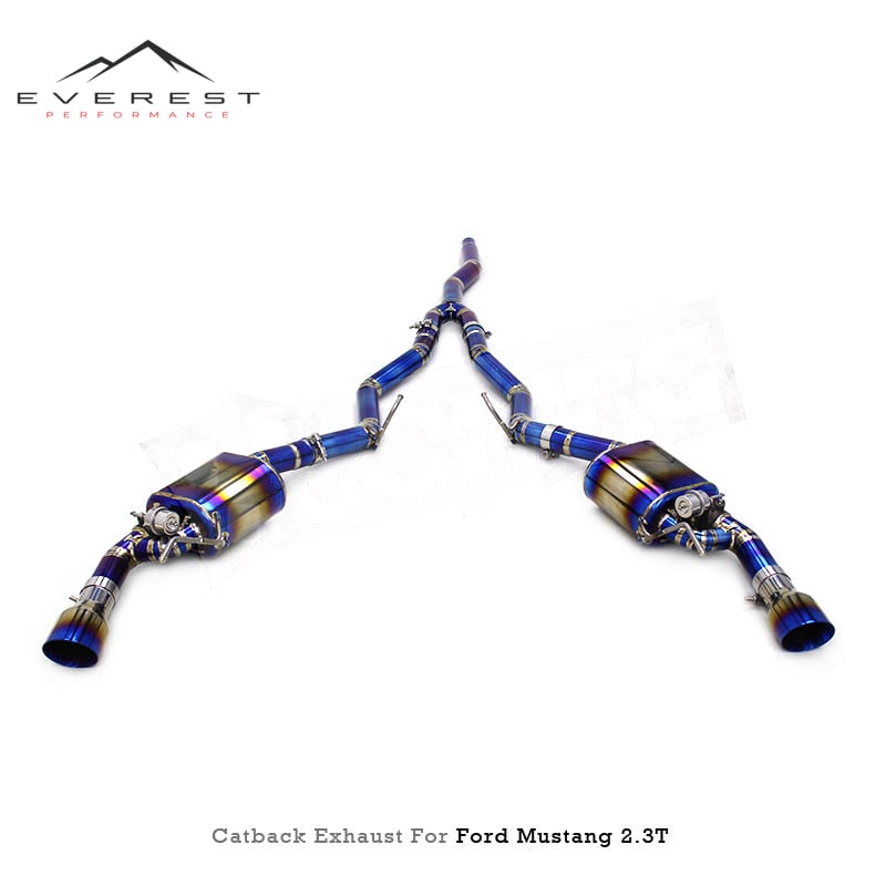 Titanium Lightweight Catback Exhaust Pipes for Ford Mustang 2.3T 2015-2024 Vacuum Valved Muffler System