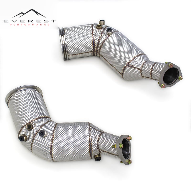 SS304 Exhaust Downpipe for Audi S8 D5 4.0T 2020-2024 With Heat Shield Free Flow Pipe Exhaust System