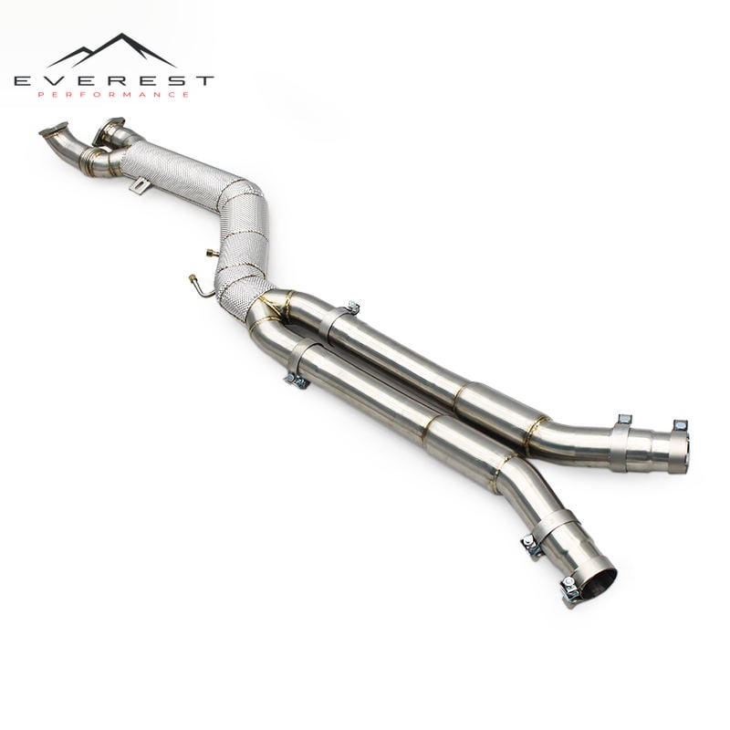 Exhaust Middle Pipe With Resonator for BMW M3/M4 G80/G82/G83 S58 3.0T 2021-2024 4 Inch Single Midpipe with OPF SUS304