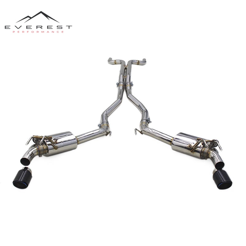 SS304 Valvetronic Exhaust Pipe System for Chevrolet Camaro 3.6/6.2 2010-2017 Performance Exhaust with Gloss Black Tips