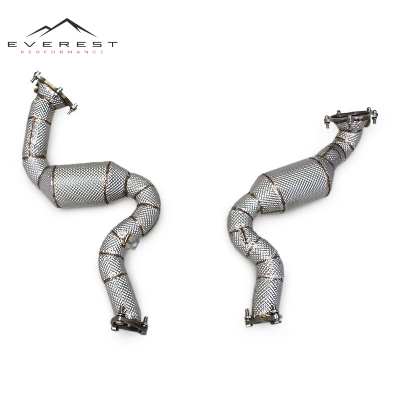 Catalyst Converter Downpipe for Audi S6/S7 C7 4.0T 2013-2018 Stainless Steel Header High Flow Exhaust Pipes