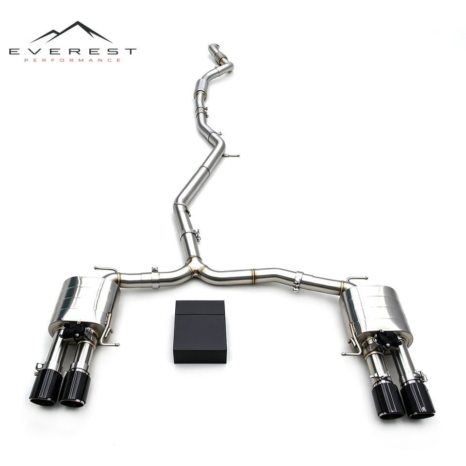 Direct-fit Catback for Audi A6 C8 2.0T 2019-2026 Valvetronic Muffler Exhaust System Active Sound with Control and Tips