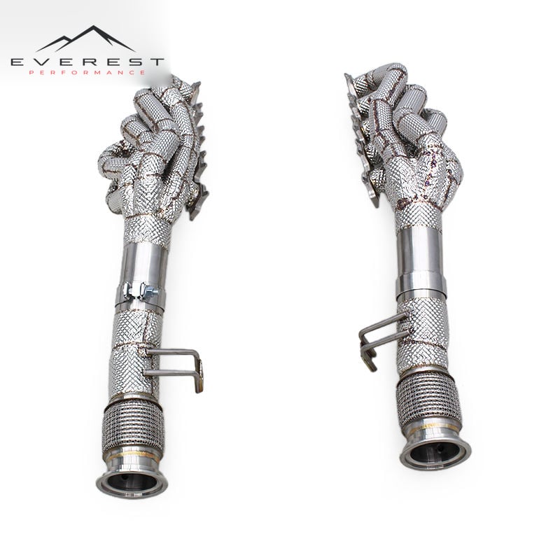 Stainless Steel Exhaust Turbo Manifold with Heat Insulation for Audi R8 V10 5.2L 2020-2024
