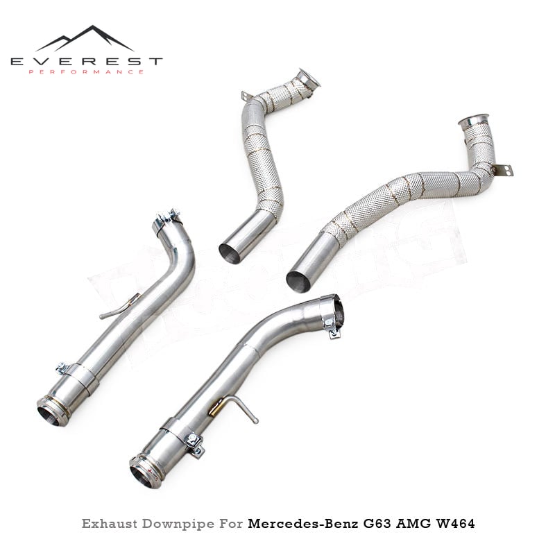 SS304 1.5MM Heat Shield Downpipe for Mercedes-Benz G63 AMG W464 4.0T 2019-2023 High Flow Racing Exhaust Turbo Pipe