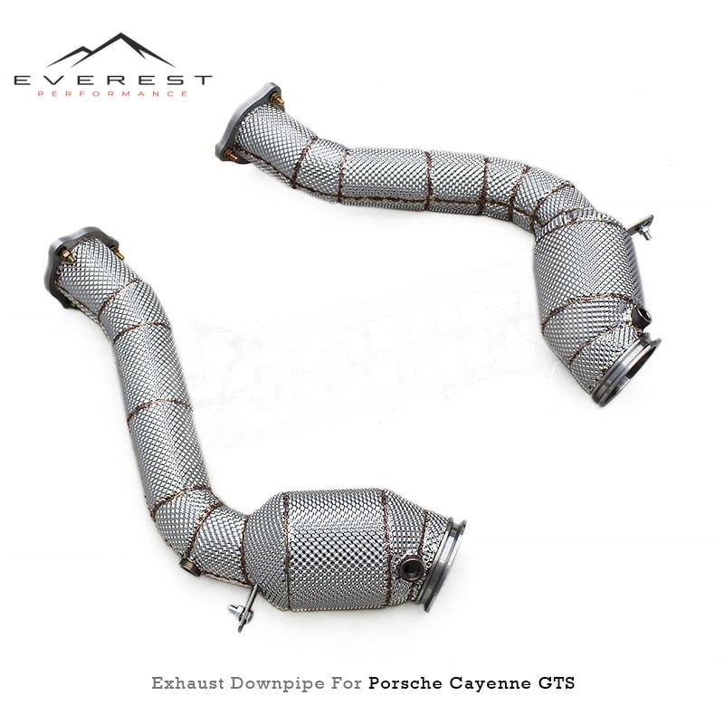 Custom Street Downpipe for Porsche Cayenne GTS 4.0T 2019-2024 Stainless Steel Pipes Exhaust Free Flow System with Heat Shield