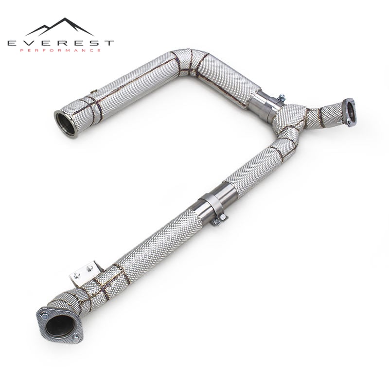 Auto Free Flow Downpipe Exhaust Pipes for Porsche 718 Boxster/Cayman 2.5T 2016-2023 Stainless Steel Direct Front Downpipe