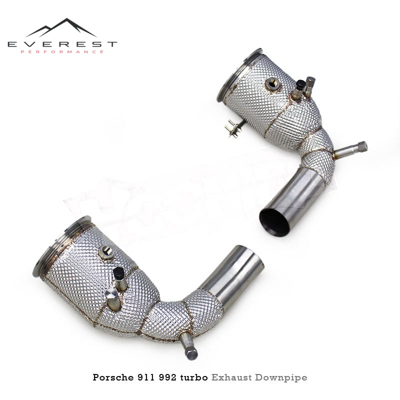 Custom Engine Turbos Header Downpipe for Porsche 911 992 Turbo 2020-2023 Stainless Steel Pipes with OPF Exhaust Free Flow System