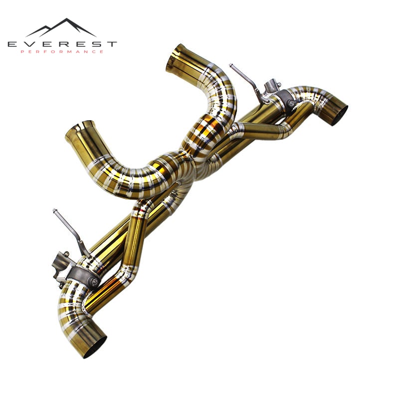 Custom Gold Titanium Pipes Catback Muffler for Mclaren GT 4.0T 2019-2023 Rear Axle Back Valve Exhaust System