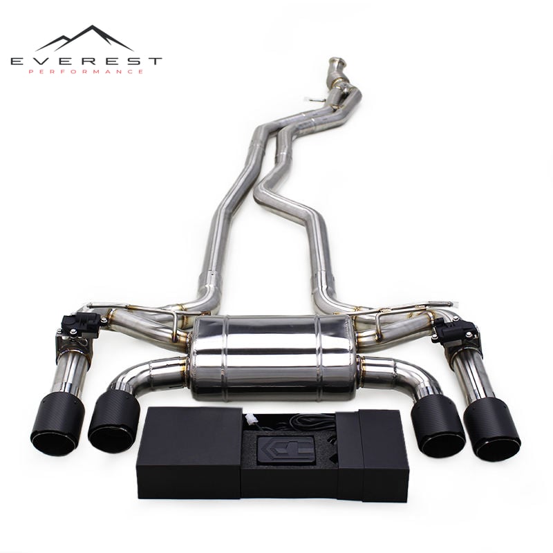 Stainless Steel Catback for BMW M2 F87 3.0T 2016-2019 Engine N55 Valvetronic Muffler Carbon Black Tips