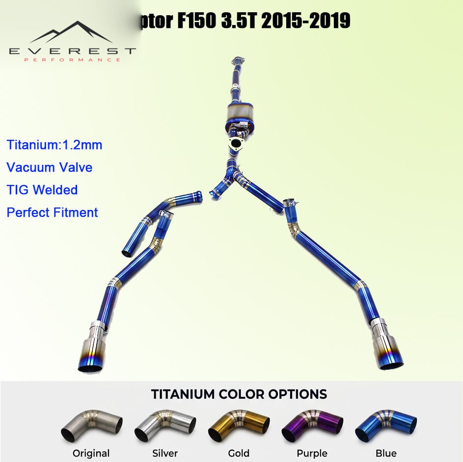 Titanium Exhaust Pipe System for Ford Raptor F150 3.5T 2015-2019 Turbo Muffler Pipe Valved Catback Exhaust System
