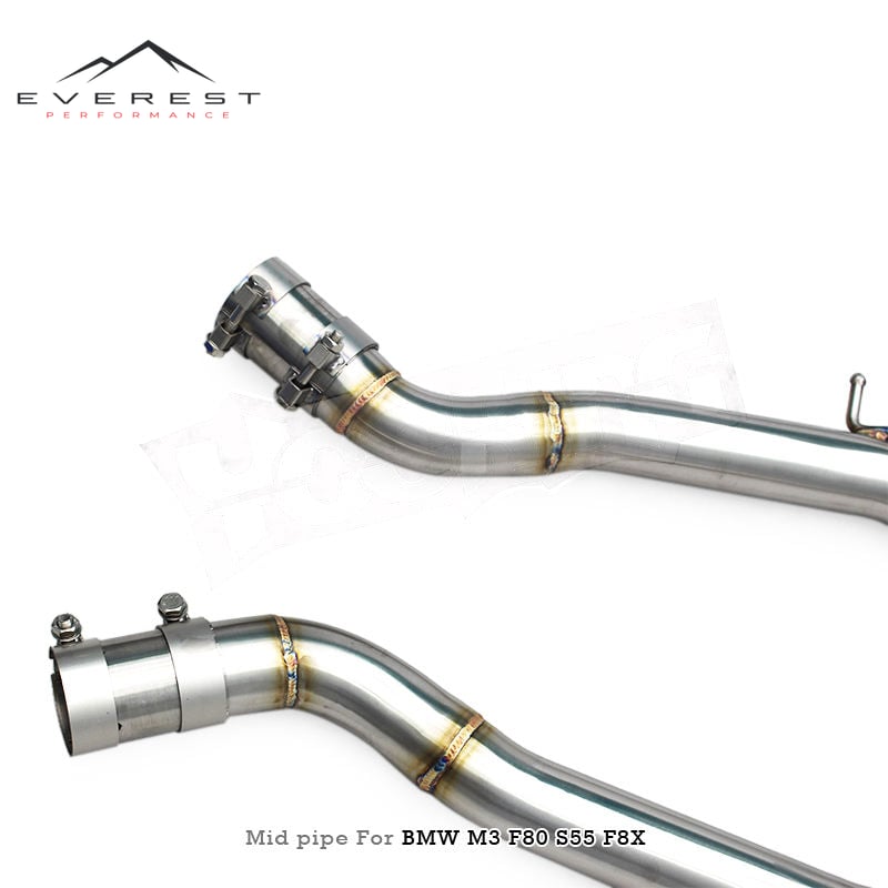 SS304L 2.5inch Equal Length MidPipe for BMW M3/M4 F80/F82/F83 3.0T 2015-2017 with Z Pipe Equal Length Twisted Tube Pipe