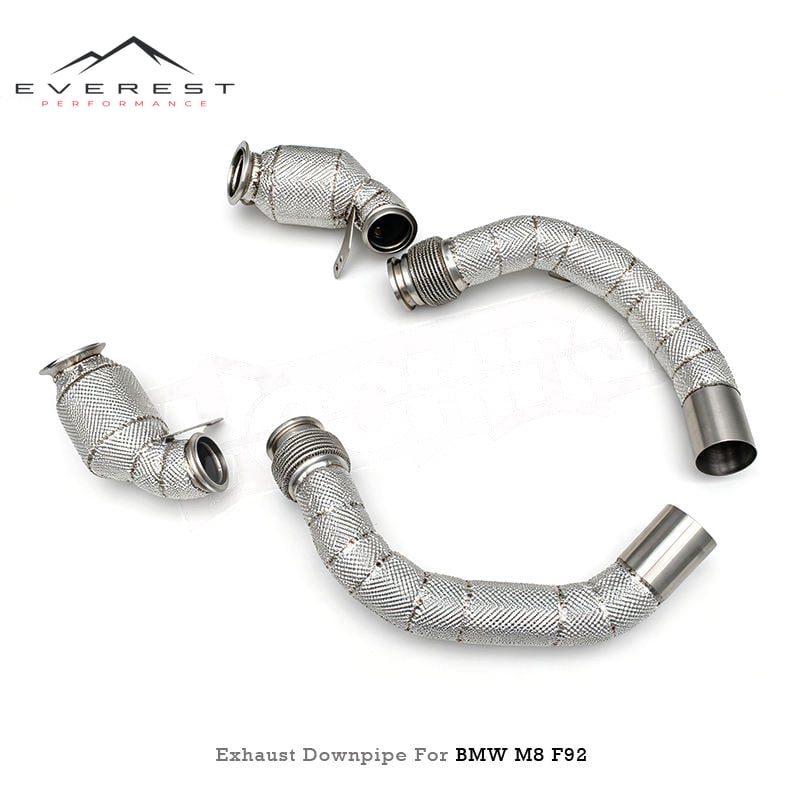 Stainless Steel Exhaust Pipe With Catalysic Escape for BMW M8 F91/F92/F93 4.4TT (2019-2024) Heat Shield Catted Downpipe