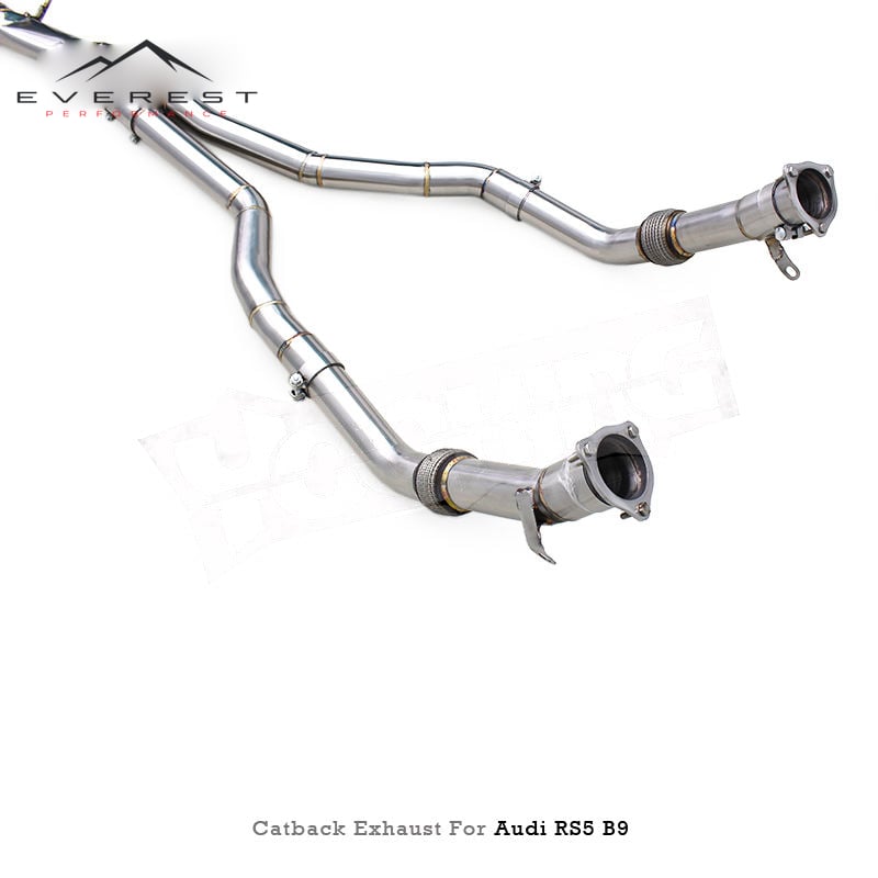 Racing Valvetronic Catback Exhaust Pipes for Audi RS4/RS5 B9/B9.5 2.9T 2017-2024 Valved Muffler Exhaust SS304 With Blue Tips