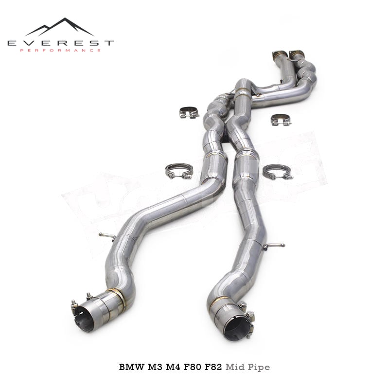 Custom 2.5inch Equal Length Mid Pipe 2014-2019 for BMW M3/M4 F80 F82 F83 S55 3.0T With Resonator Exhaust Pipe SUS304