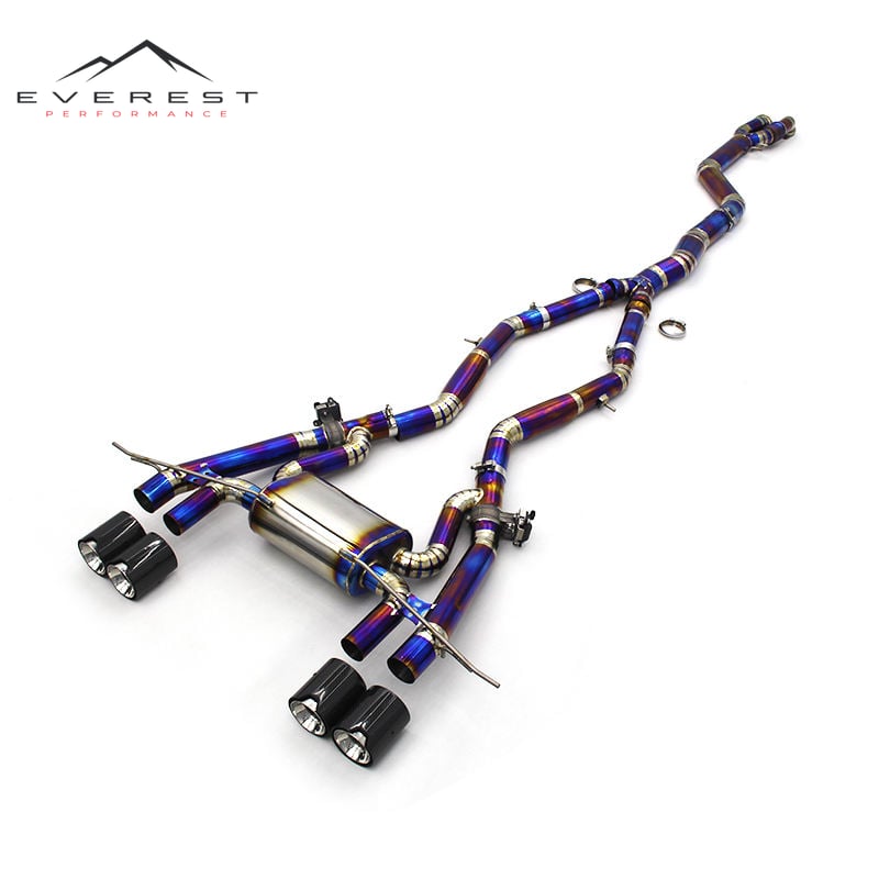 Single Mid Pipes Exhaust System for BMW M3/M4 G80/G82/G8X 3.0T 2019-2023 Valvetronic Muffler Titanium Catback