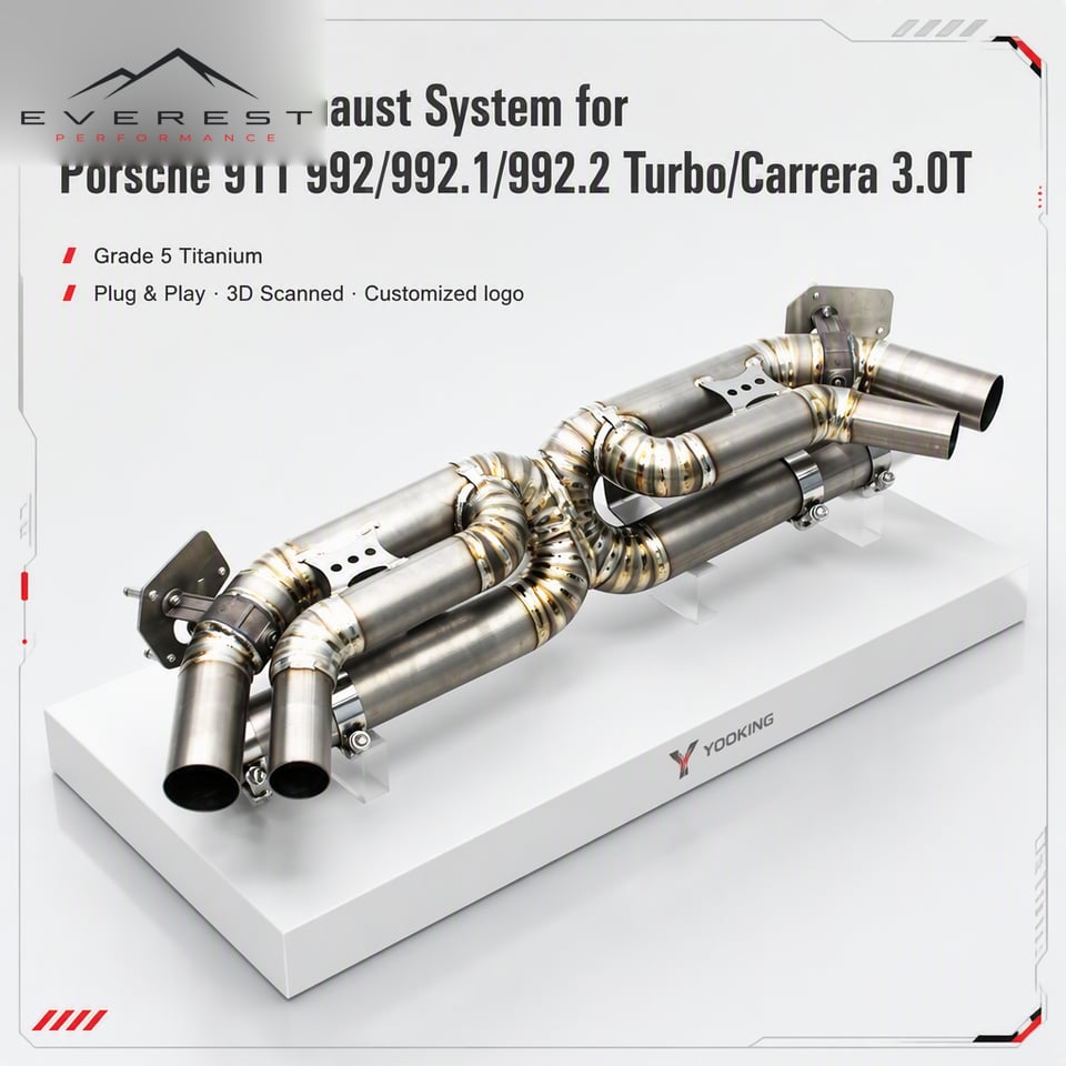 Titanium Exhaust Pipe for Porsche 911 992/992.1/992.2 Turbo/Carrera 3.0T 2019-2025 Racing Valve Catback Exhaust System