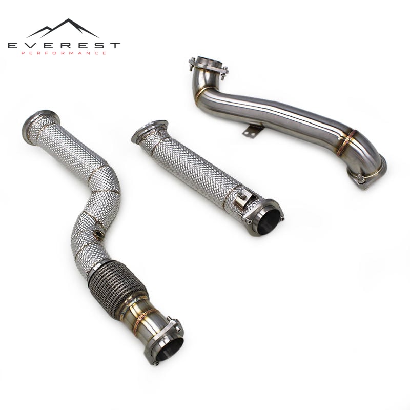 Race Free Flow Downpipe for BMW M2 G87 S58 3.0T 2023 Engine Exhaust Pipe Heat Shield Stainless Steel Straight Down Pipe