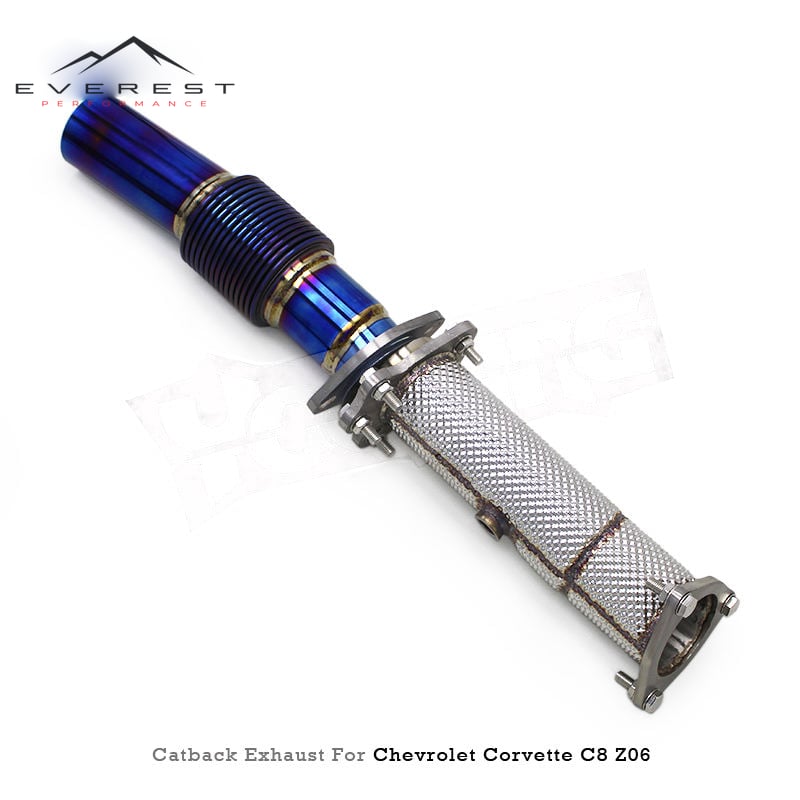 Catback Exhaust System for Chevrolet Corvette C8 Z06 2019-2024 Titanium Alloy Catback Catted Downpipe Muffler