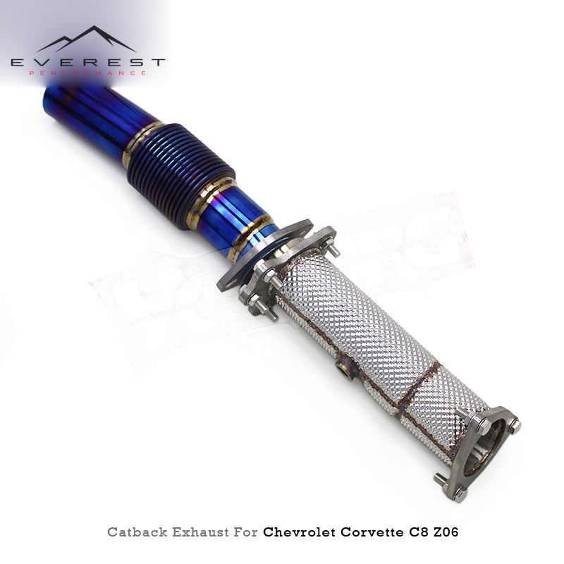 Catback Exhaust System for Chevrolet Corvette C8 Z06 2019-2024 Titanium Alloy Catback Catted Downpipe Muffler