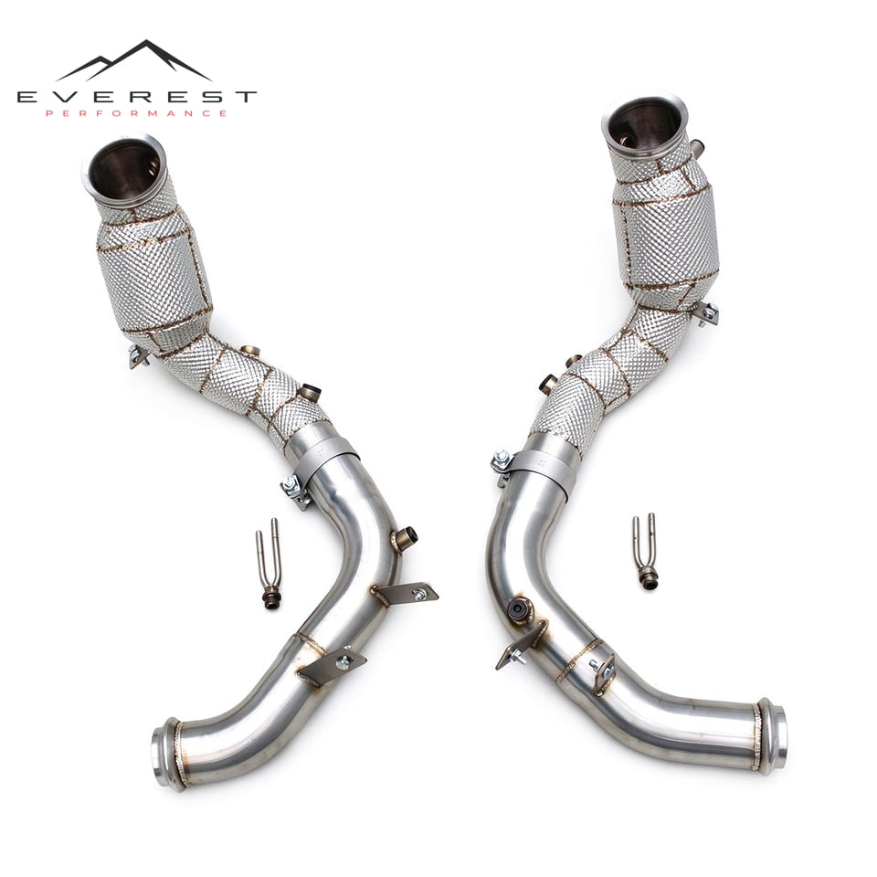 Exhaust Downpipe Pipes for Mercedes-Benz S63 E AMG W223 V8 4.0T 2020-2025 Exhaust Downpipe with Catalyst 200/300cell