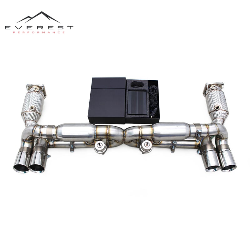 Auto Turbo Exhaust Catted Downpipe for Porsche 911 996 TURBO 3.6T 1997-2005 Stainless Steel Exhaust Muffler with Valves Control