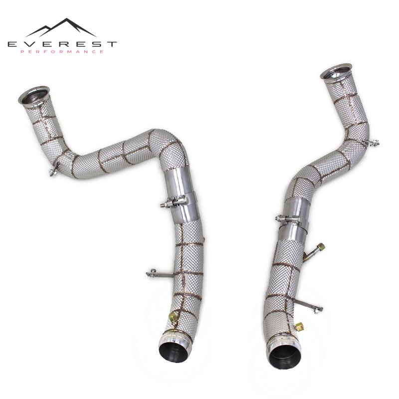 Exhaust Header Downpipe for Mercedes-Benz E63/E63S AMG W213 4.0TT 2016-2023 Exhaust Heat Shield Straight Free Flow Pipe