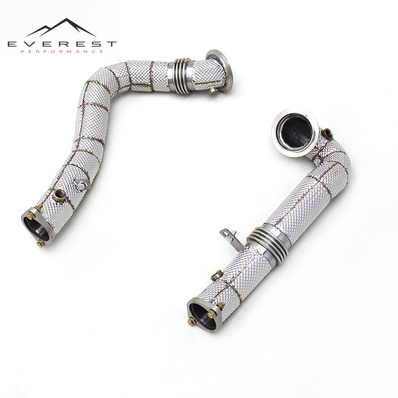 SS304 Exhaust Downpipe for BMW 535/535i N54 3.0T 2011-2017 With Heat Shield Free Flow Downpipes Auto Spare Parts