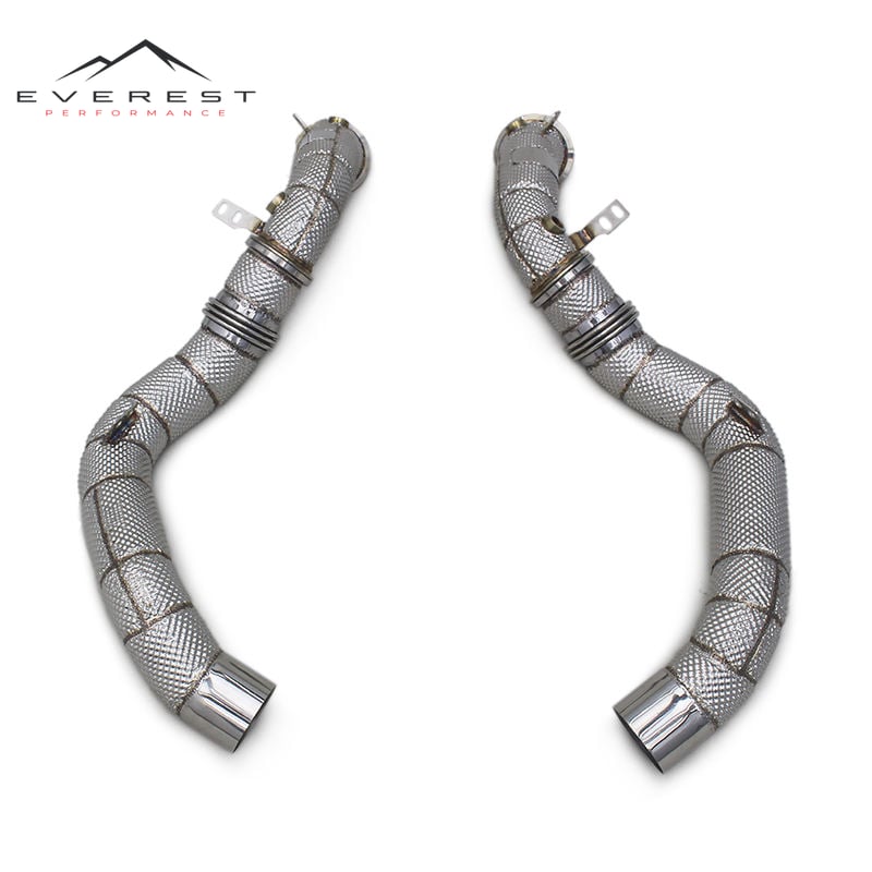 Auto Parts Stainless Steel Exhaust Free Flow Pipes for BMW M5 F90 4.4T 2018-2023 Heat Shield Exhaust Downpipe