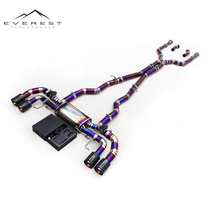 Auto Titanium Catback Pipe for BMW M550/M550i G30/N63 4.4TT 3inch Exhaust Pipe Valvetronic Muffler Exhaust System