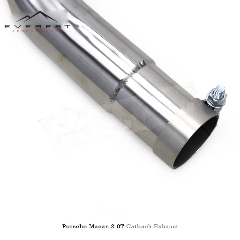 SS304 Exhaust Pipe System for Porsche Macan 2.0T 2014-2017 Vacuum Valve Catback Muffler With Resonator