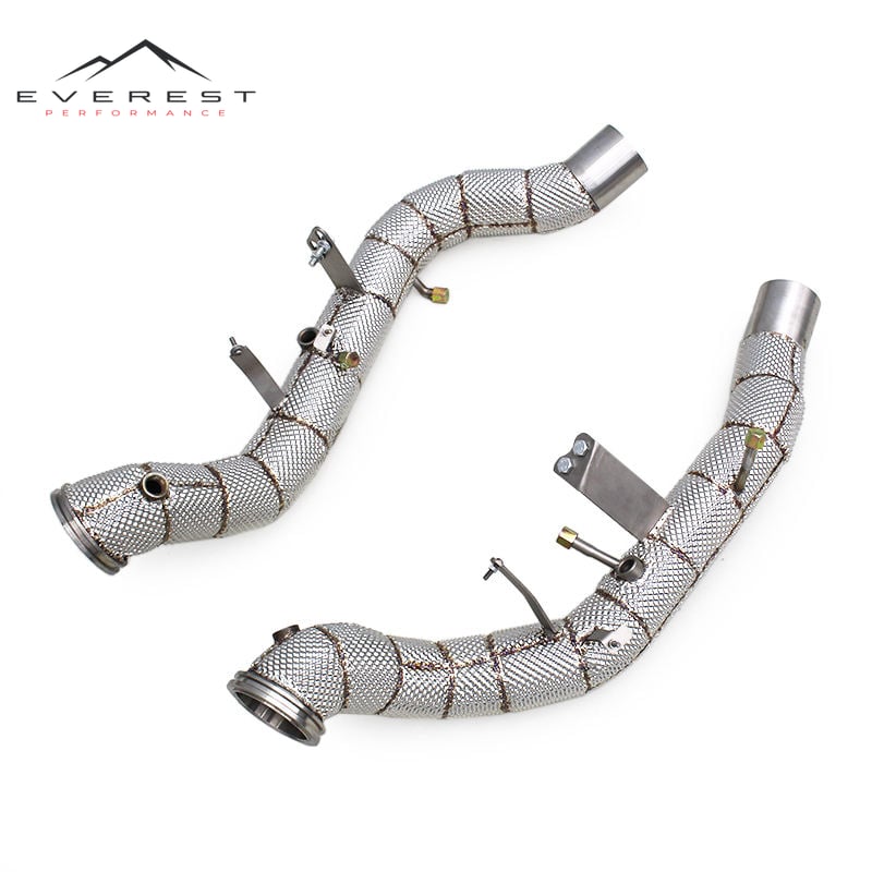 SS304 Exhaust Downpipe for Maserati Levante Modena 3.0T 2016-2024 With Heat Shield Free Flow Pipe with OPF