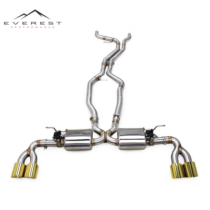 Exhaust Pipe System for Porsche Cayenne S 958/958.1 3.0T 2011-2017 Valvetronic Exhaust System SUS304 Pipes Gold Tips