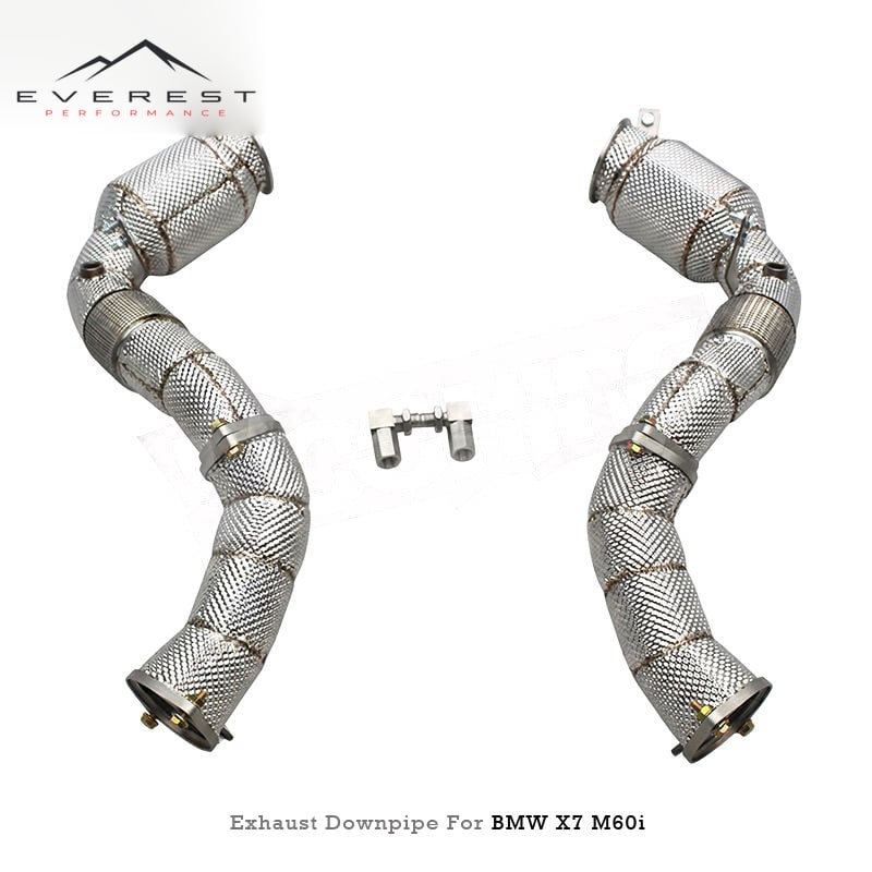 Direct-fit Turbo Catalyst Downpipe for BMW X7 M60i 4.4TT 2020-2026 Racing Exhaust Header with 200cells Sport Bolt-on Test Pipes