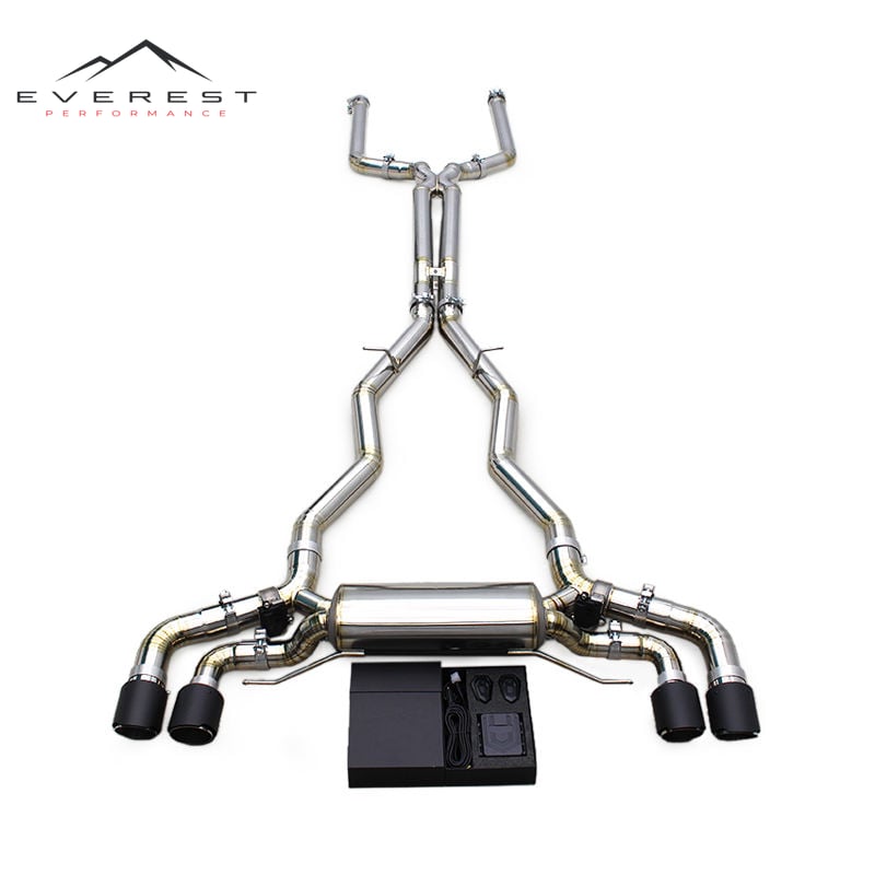 Titanium Exhaust Pipe System for BMW M5 F90 4.4T 2018-2023 Muffler Valvetronic Muffler Exhaust Pipes Carbon Black Tips