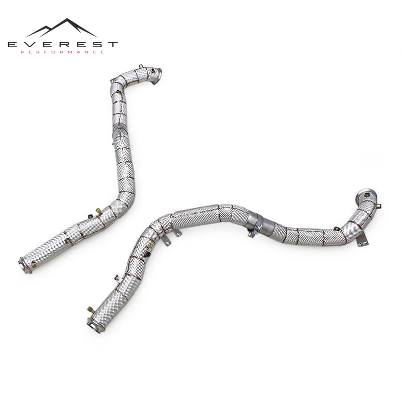 SS304 Turbo Downpipe for Mercedes-Benz G63 AMG W465 4.0T 2024-2025 With Heat Shield Free Flow Downpipe with OPF