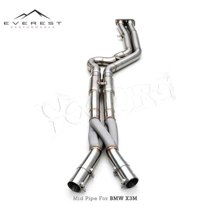SS304 with Z/X Pipee Exhaust Midpipe for BMW X3M/X4M F97/F98 3.0T 2019-2023 Sport cat 2..75inch Active Sound