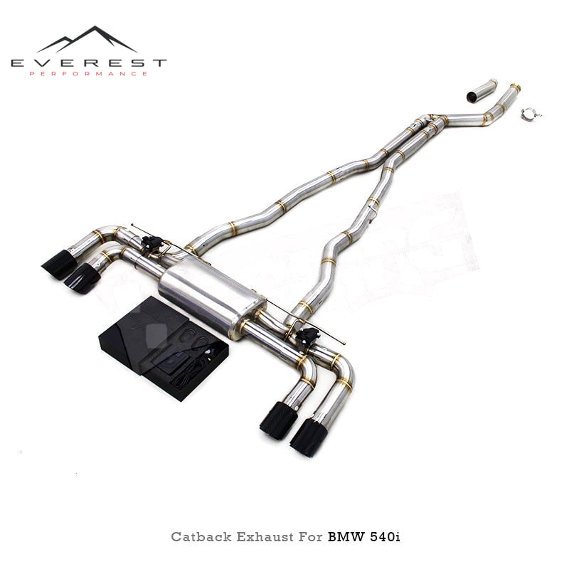 Custom Valvetronic Exhaust System for BMW 540/540i G30/G38 3.0T B58 2018-2024 Stainless Steel Pipes Valved Catback Silencer