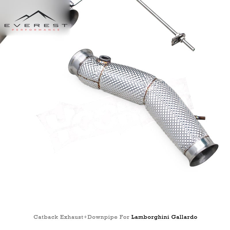 SS304 Heat Shield Straight Downpipe Exhaust Pipe for Lamborghini Gallardo 5.0L 2004-2007 Axle Back System Racing Car