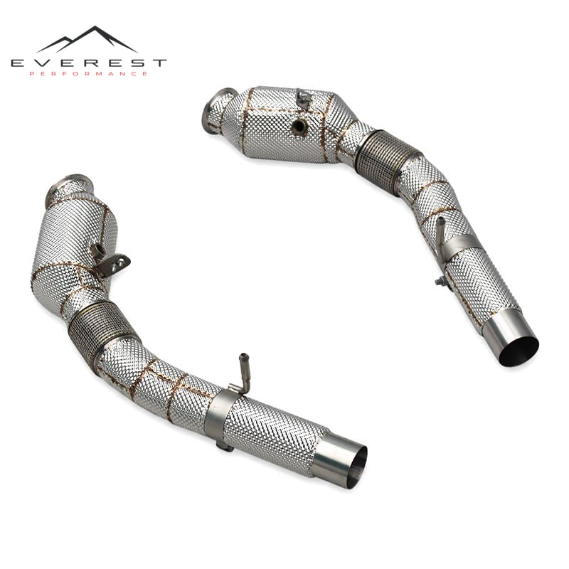 Exhaust Downpipe with Catalyst for Alfa Romeo Stelvio Quadrifoglio 510 HP 2.9T 2018-2024 High Flow Catted Downpipe