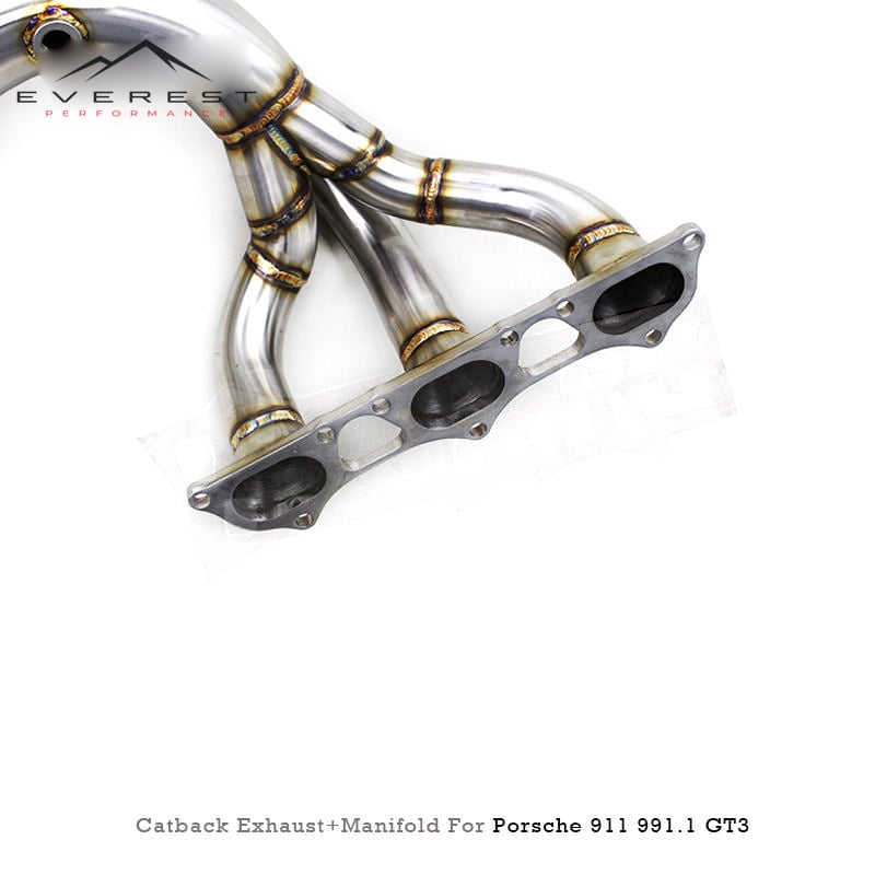 SS304 Plated Golden Exhaust Pipe System for Porsche 911 991/991.1/991.2 GT3 2011-2019 Exhaust Manifold Valve Catback Exhaust