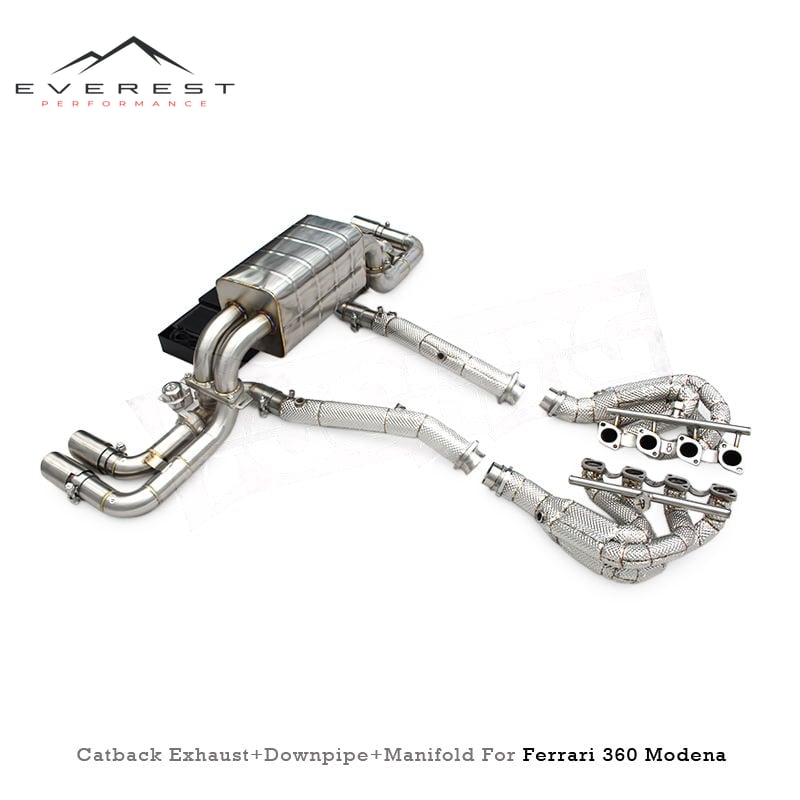 Catback Exhaust Pipes for Ferrari 360/F360 3.6L Modena/Spider 2003-2005 Straight Header Manifold With Remote Control