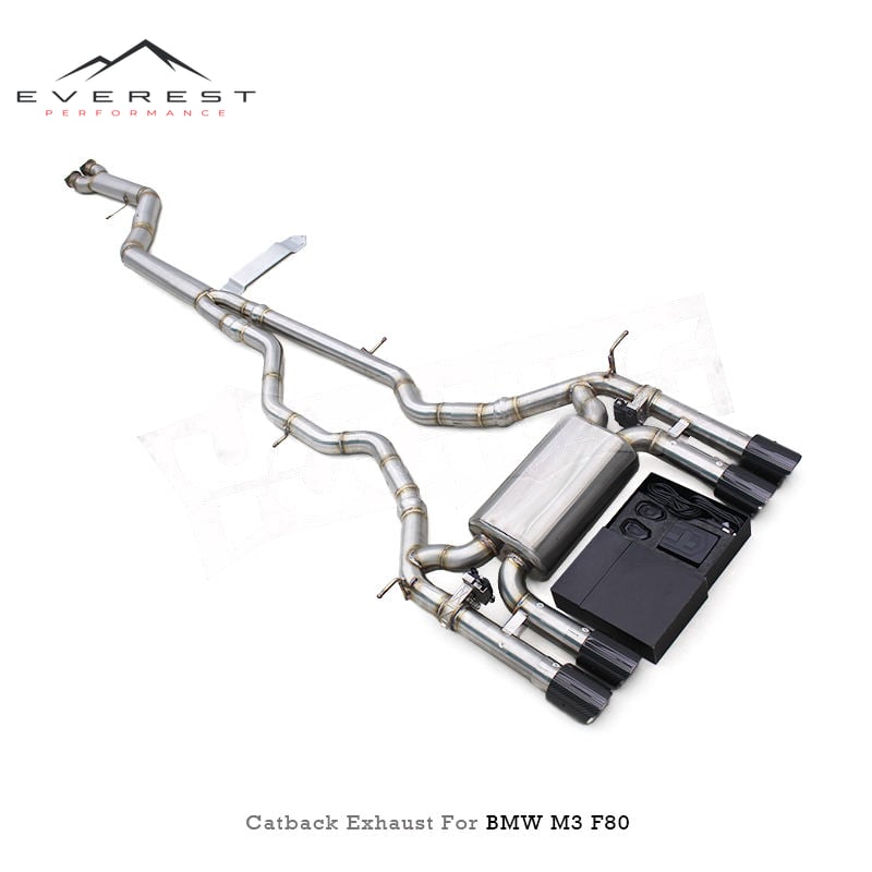 Racing SS304 Valvetronic Catback Exhaust Pipes System for BMW M3/M4 F80/F82 S55 3.0T 2014-2019 With Valved Muffler Exhaust