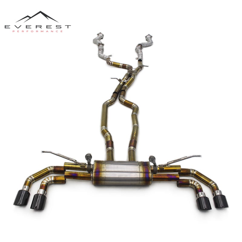 Full Exhaust System for Porsche Cayenne 957 3.6 4.8 2006-2010 Straight Downpipe Titanium Pipe Muffler Valved Catback Exhaust