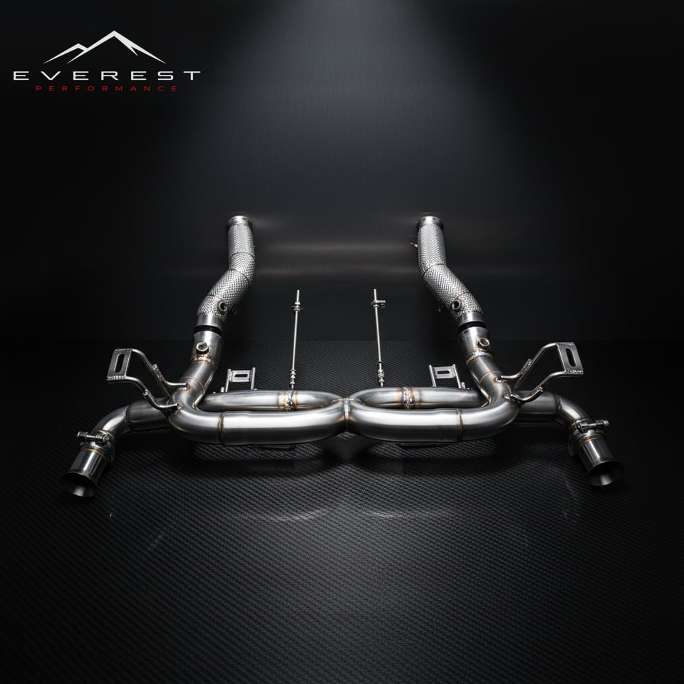 Auto Exhaust Pipes for Lamborghini Gallardo 5.0L 2004-2007 Straight Catback Downpipe With Heat Shield