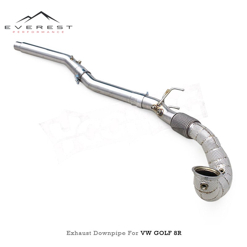 Auto Heat Shield Exhaust Pipe for VW GOLF 8R 2.0T 2020+ With OPF Stainless Steel Free Flow Exhaust Downpipe