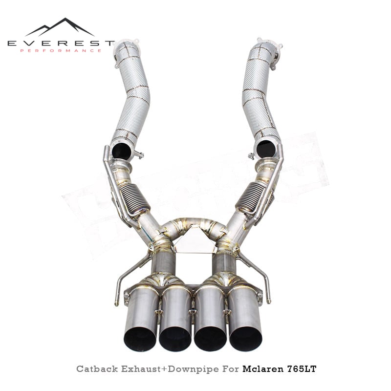 Custom Catback Header Downpipe for Mclaren 765LT Coupe/Spider 4.0T 2020+ Test Pipe F1 Sound Titanium Lightweight Exhaust System