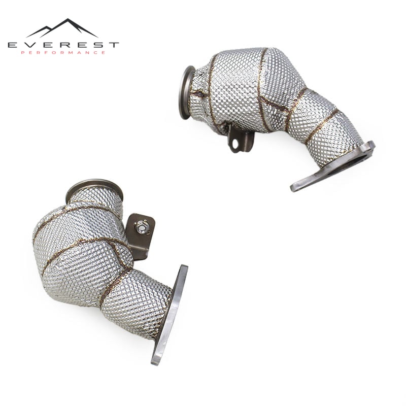 SS304 Exhaust Downpipe for Nissan 400Z 3.0T 2021-2024 Turbo High Flow Downppe with Heat Shield Exhaust System