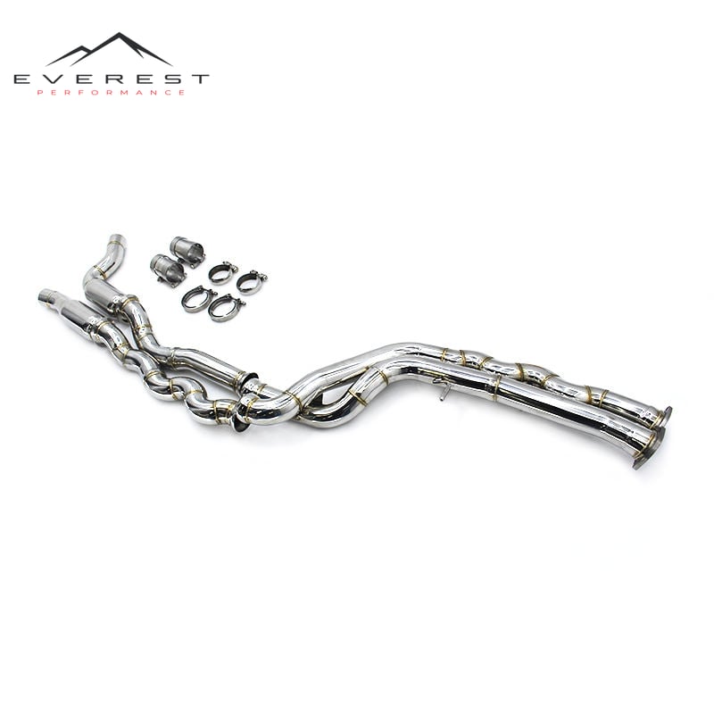 Exhaust Pipes With Dual Resonator for BMW M2C F87 S55 3.0T 2018-2023 Equal Length Mid Pipe Stainless Steel